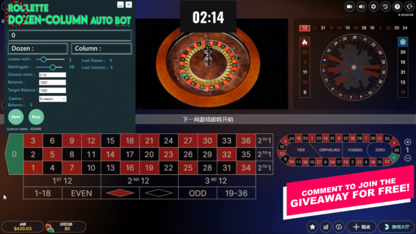 Roulette Dozen Software auto robot Evolation